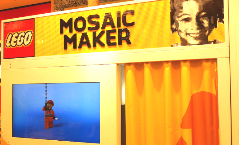 Lego photobooth Lego Store London portrait mosaic maker